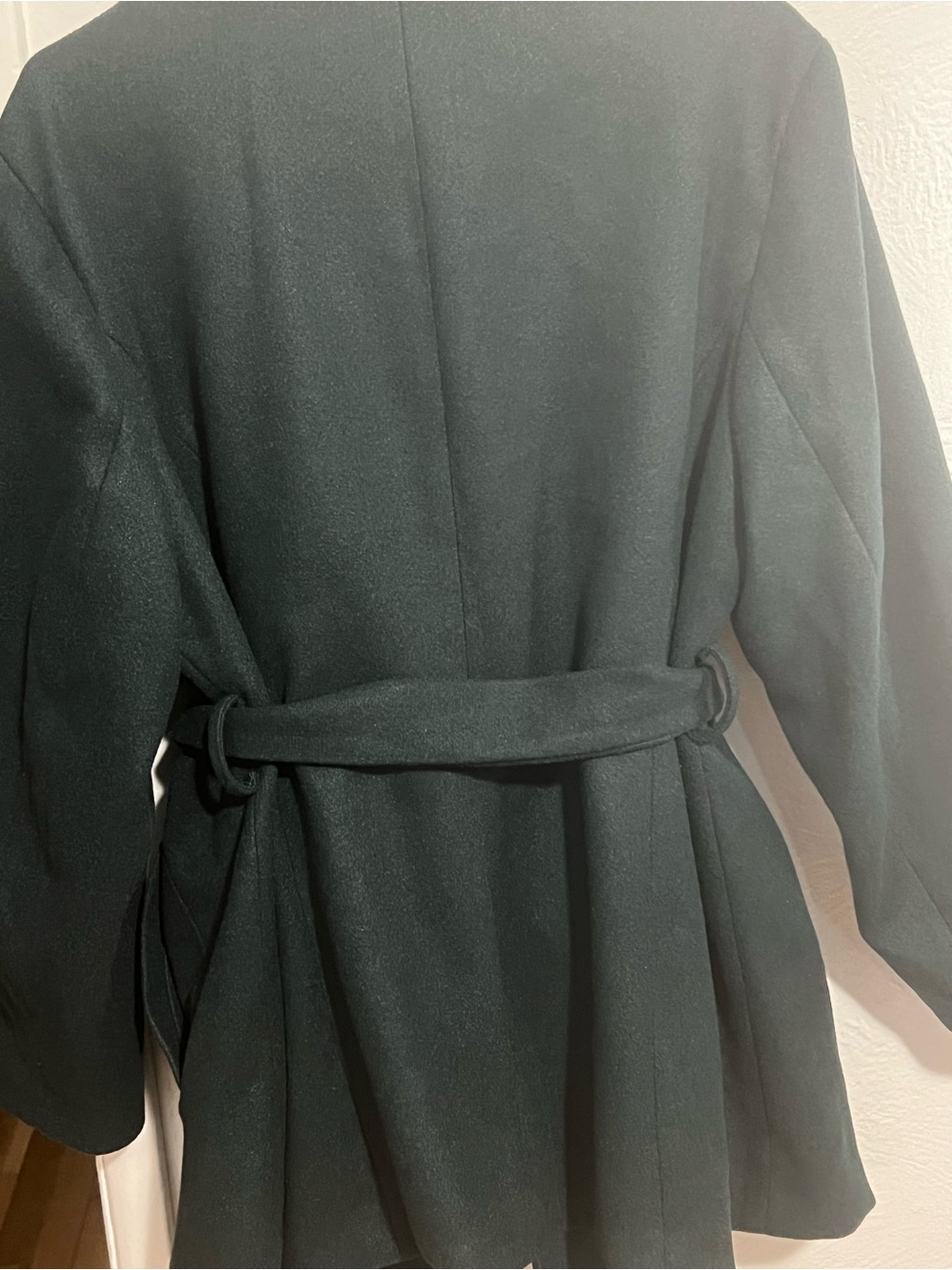 NWT BloomChic Dark Green Belted Trench Coat Size  12 - Picture 7 of 7